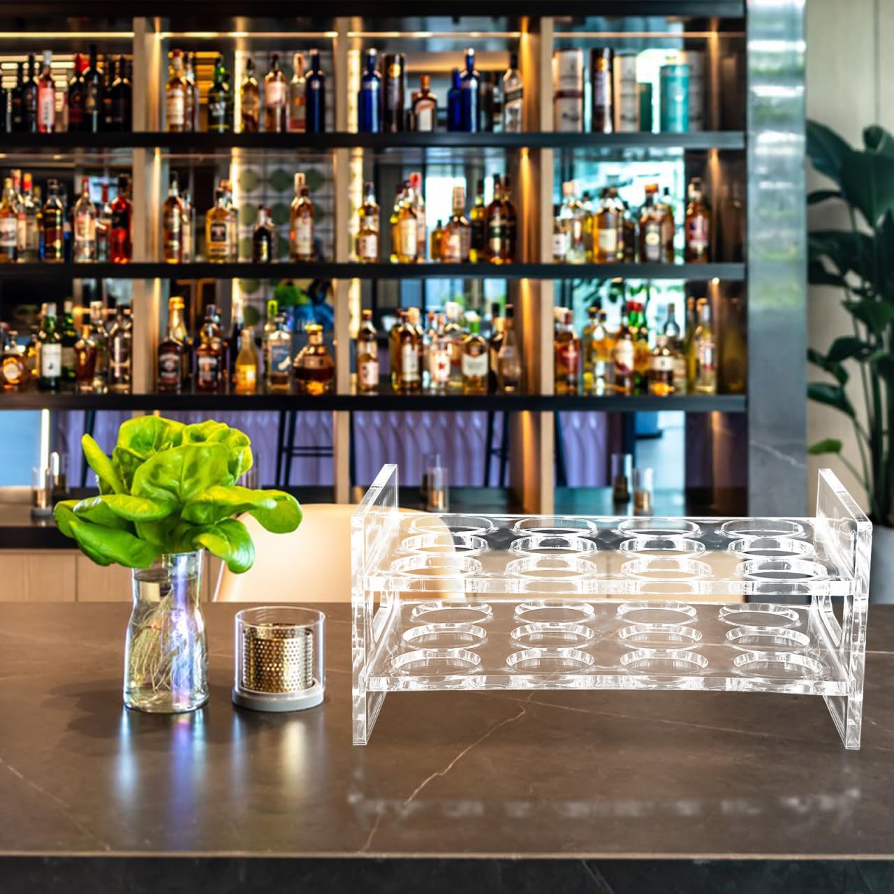 Amazon｜KESYOO ショットグラスホルダー アクリル製 透明 12穴